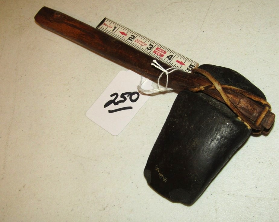 Axe: 11 1/2" axe with later halftiing, Beranek collecion, not examined for coa