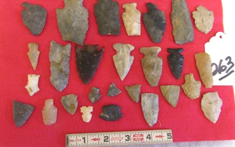 25 points: Display with 25 points, many broken, Idaho collection, not exmined for coa