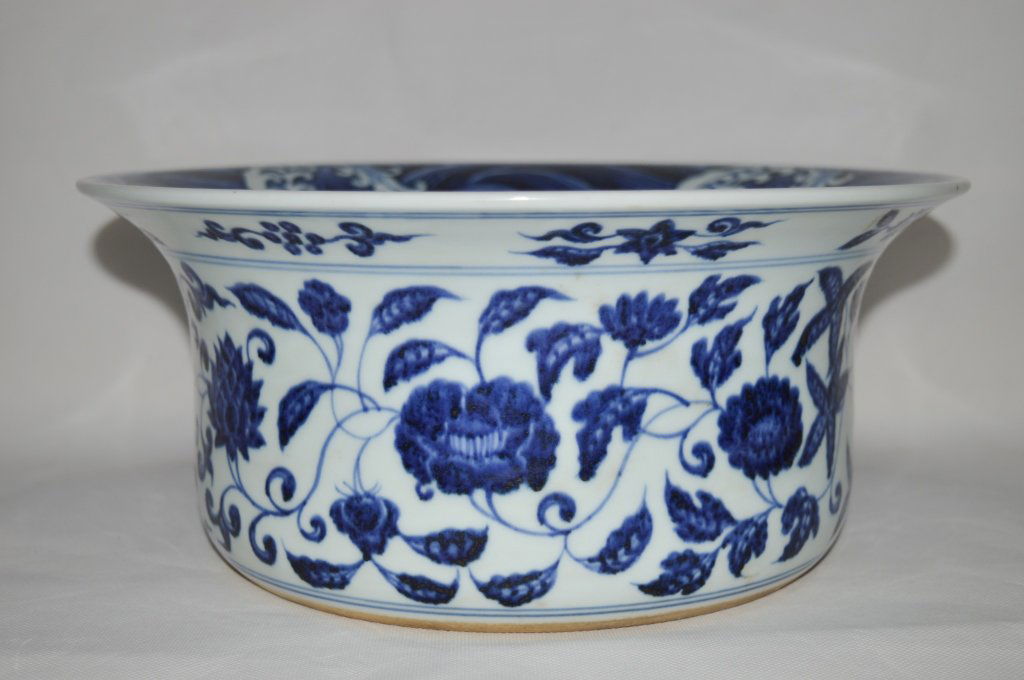 Chinese Blue and White Porcelain Brush Washer (1 of 8)