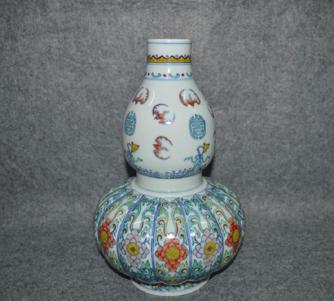 Chinese Blue and White Doucai Porcelain Gourd Vase (1 of 9)