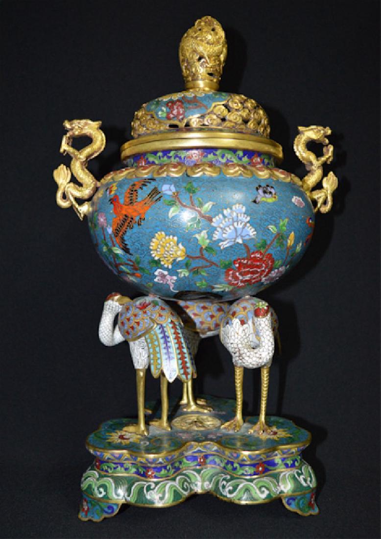 Chinese Cloisonne enamel Incense Burner (1 of 9)