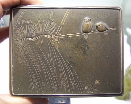 Early Japanese Shibuichi Box & Tray - 3