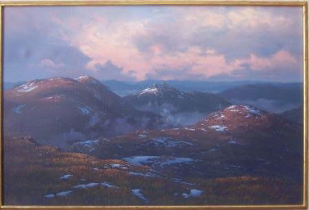 BRAYSHAW, David (b.1960): BRAYSHAW, David (b.1960) Snow Capped Peaks Oil on Canvas 59x89cm