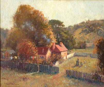 WILSON, Robert (b.1942) "Old Post Office, Hill En: WILSON, Robert (b.1942) "Old Post Office, Hill End." Oil on Board 36.5x44cm