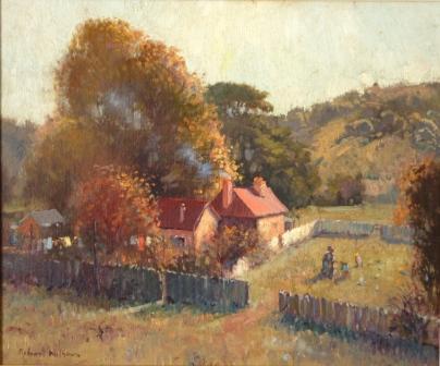 WILSON, Robert (b.1942) "Old Post Office, Hill E: WILSON, Robert (b.1942) "Old Post Office, Hill End." Oil on Board 36.5x44cm