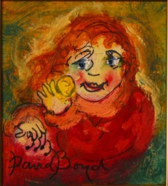 BOYD, David (b.1924) Fruit Child: BOYD, David (b.1924) Fruit Child Oil on Board 19.5x17.5cm