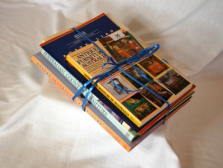 Bundle of 5 Books. 'Australian Antiques,' 'Australi: Bundle of 5 Books. 'Australian Antiques,' 'Australian Country Furniture,' 'Modern Australian Furniture,' 'Australian Country & Colonial Furniture,' 'Antique Furniture in Australia.'