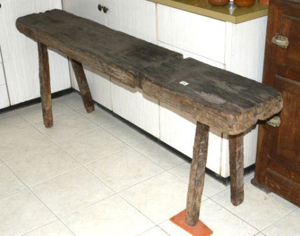 Depression Era Rustic Hardwood Bench. Converted ra: Depression Era Rustic Hardwood Bench. Converted railway sleeper. H 66 L 181 cm NO DELIVERY