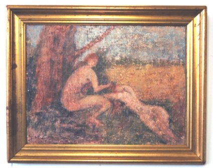 F McCubbin Two Nudes in Pastoral Landscape Oil  - 2