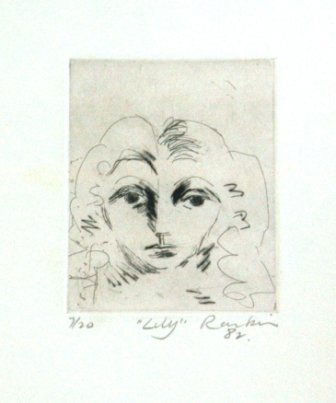 RANKIN, David (b.1946) Lily, 1982. Etching 7/20: RANKIN, David (b.1946) Lily, 1982. Etching 7/20 12x10 cm
