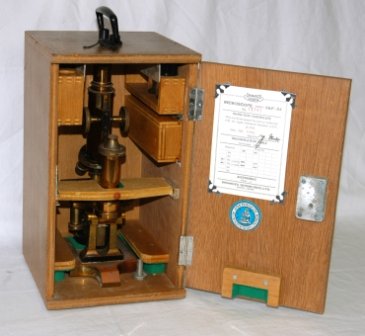 Wood Cased Microscope & Accessories. Microscope sta - 3