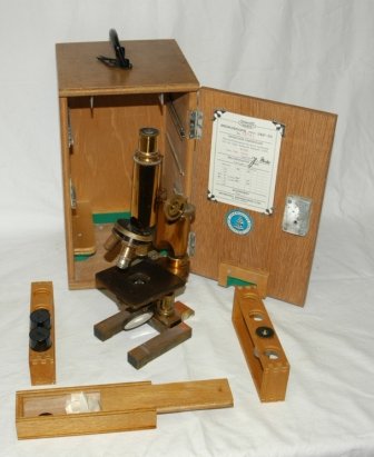 Wood Cased Microscope & Accessories. Microscope sta - 4