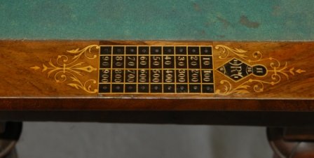 Victorian Walnut Envelope Card Table. With games bo - 6
