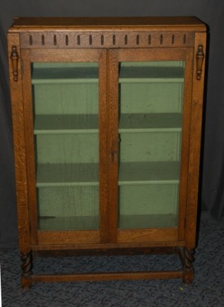 Circa 1930's Oak Small Cabinet or Bookcase. Glazed - 2
