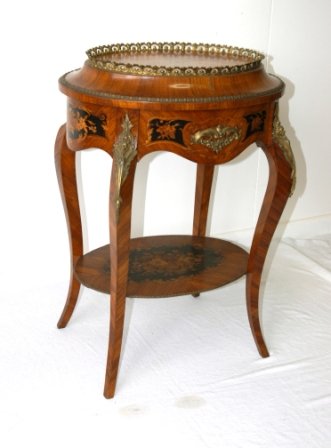 European Walnut Veneer Champagne Stand. Marquetry