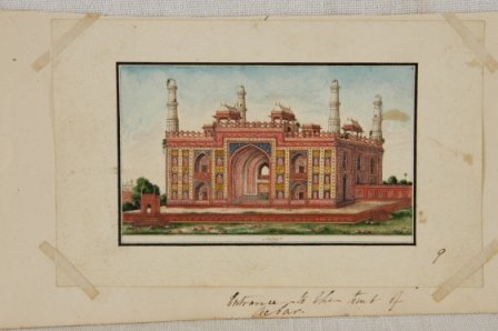 INDIAN SCHOOL "Entrance to the Tomb of Acbar" Gou