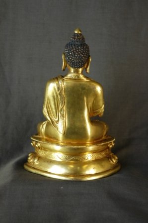 Fine Gilt Bronze Buddha Figure. Seated on double  - 2
