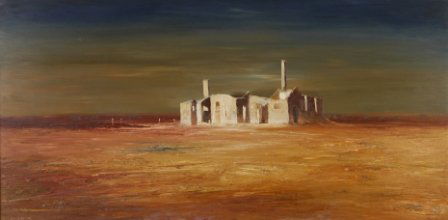 PARKER, Colin (b.1941) "Innamincka, Remote Weste: PARKER, Colin (b.1941) "Innamincka, Remote Western QLD," 1970. Oil on Board 91x181cm