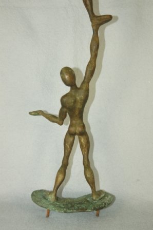 Artist Unknown Bronze Group of 2 Two Balancing - 4