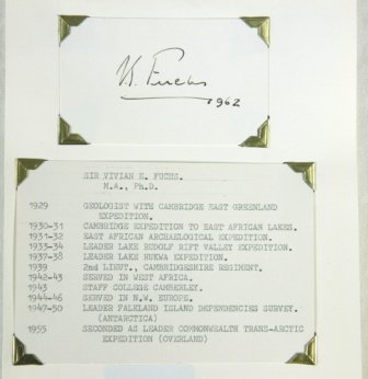 Sir Vivian E. FUCHS - Arctic Explorer. Black in on