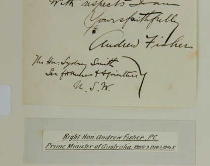 Autographs - Australian Prime Ministers - BARTON,  - 2