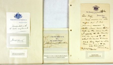Autographs - Australian Prime Ministers - BARTON,  - 5