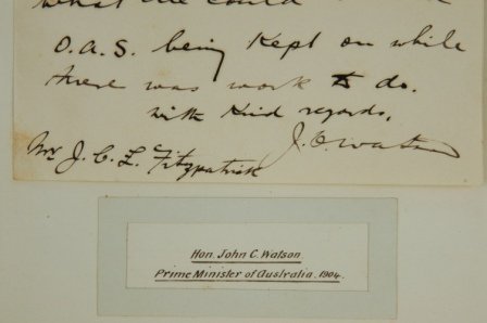 Autographs - Australian Prime Ministers - BARTON,  - 6