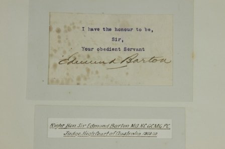 Autographs - Australian Prime Ministers - BARTON,  - 7