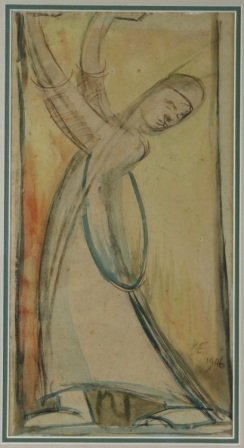 ENWONWU, Ben (1921-1994) Dancer W/Clr 31x16.5cm