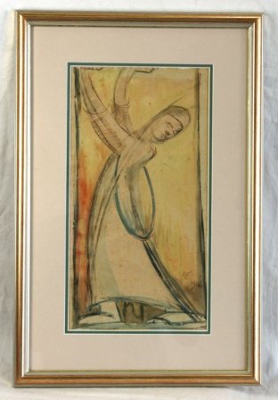 ENWONWU, Ben (1921-1994) Dancer W/Clr 31x16.5cm - 2