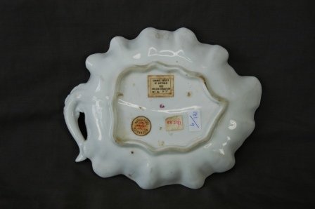 Chelsea Porcelain Leaf Dish c.1760. Painted as l - 3