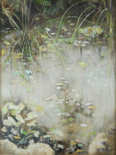 PRESTON, David (b.1948) 'Sugar Loaf Creek' Pastel: PRESTON, David (b.1948) 'Sugar Loaf Creek' Pastel 58.5x43.5cm