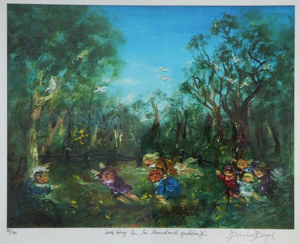 BOYD, David (b.1924) 'Leapfrog in an Abandoned Pa: BOYD, David (b.1924) 'Leapfrog in an Abandoned Paddock.' Giclee Print 38/50 43x55cm