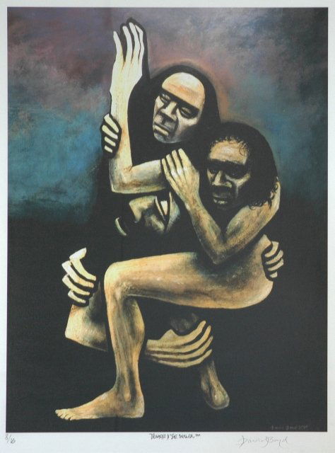 BOYD, David (b.1924) 'Truganini and the Sealer.': BOYD, David (b.1924) 'Truganini and the Sealer.' Giclee Print 8/16 73x55.5cm