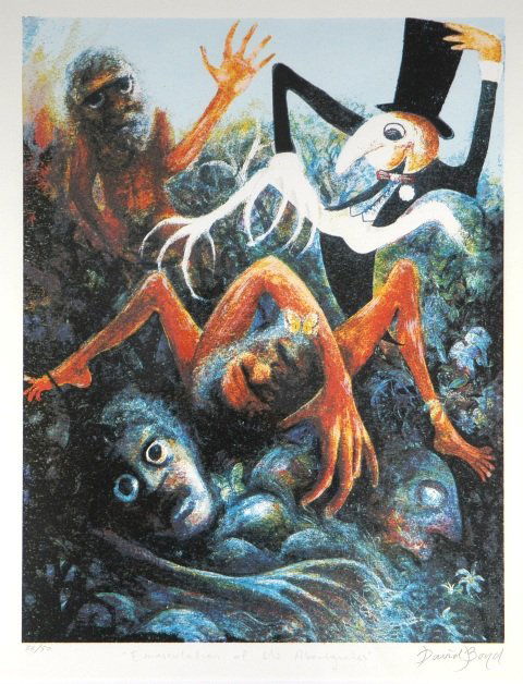 BOYD, David (b.1924) 'Emasculation of the Aborigi: BOYD, David (b.1924) 'Emasculation of the Aborigines.' Silkscreen 36/50 62x47.5cm
