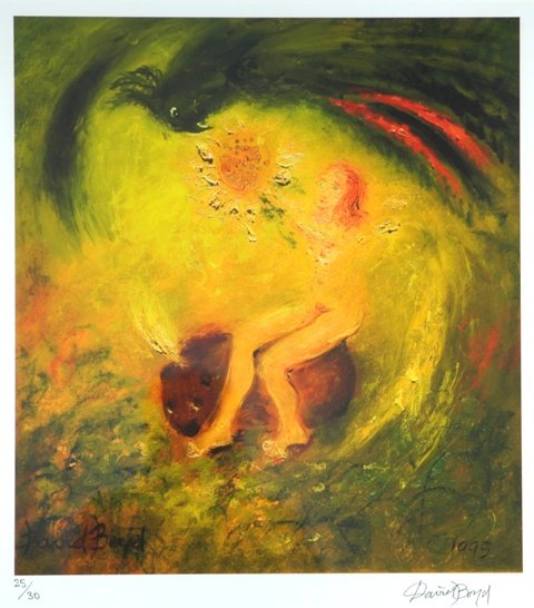 BOYD, David (b.1924) 'Europa and the Sunflower.': BOYD, David (b.1924) 'Europa and the Sunflower.' Giclee Print 25/30 50.5x46cm
