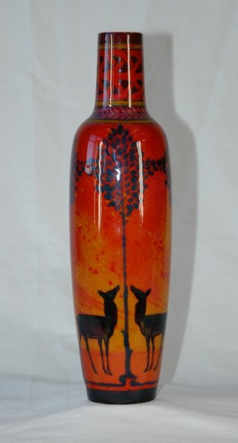 Royal Doulton Sung Flambe Vase. Signed Noke. Bot