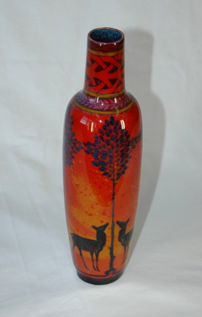 Royal Doulton Sung Flambe Vase. Signed Noke. Bot - 3