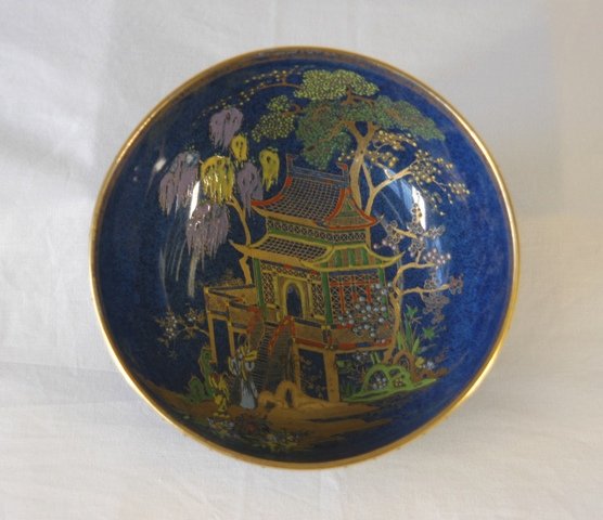 Early Carlton Ware Blue & Gilt Bowl. Enamelled Pa - 3