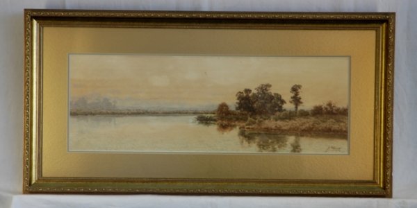 TEBBITT, Henri (1852-1926) River Landscape W/Clr - 2