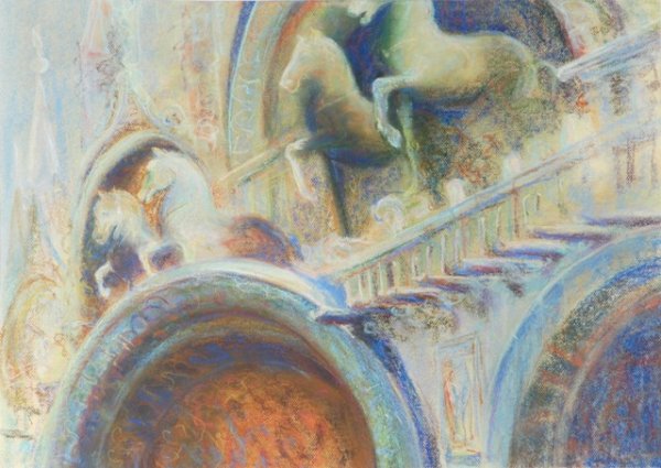 SHEARER, Ben (b.1941) 'St. Marks, Venice.' Pastel: SHEARER, Ben (b.1941) 'St. Marks, Venice.' Pastel 50x70cm