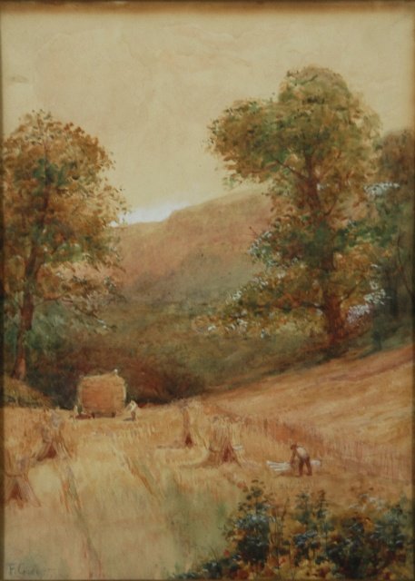 European School Haymaking. Signed indistinctly l