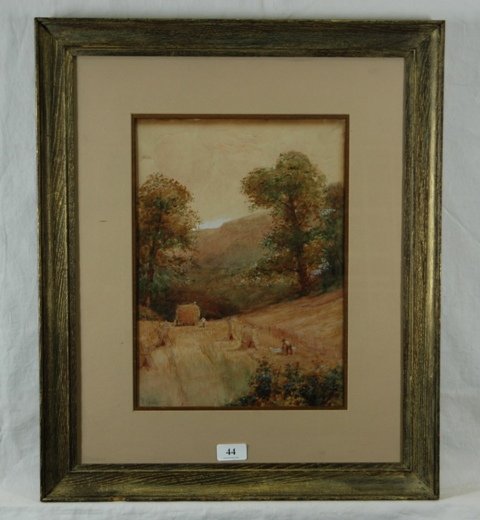 European School Haymaking. Signed indistinctly l - 2