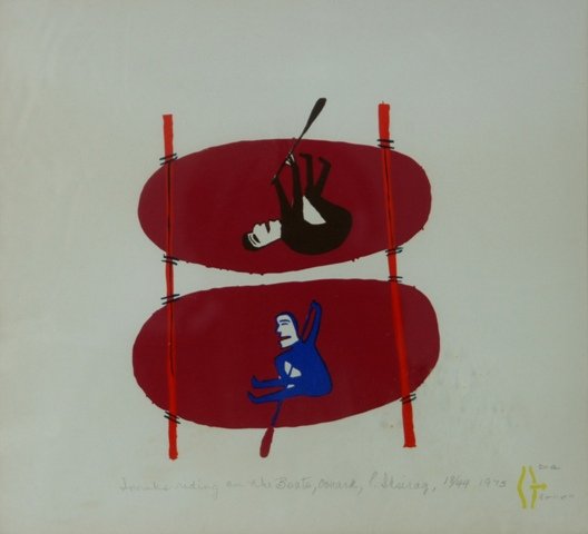 2 Inuit Subject Screeprints. D KALLUK 'Two Head - 2