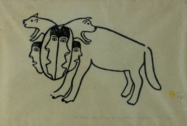 2 Inuit Subject Screeprints. D KALLUK 'Two Head - 3