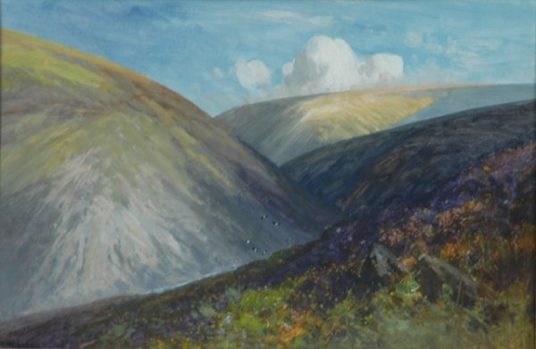WIBURGH 'An Exnor Valley, Careford.' Oil on Card 