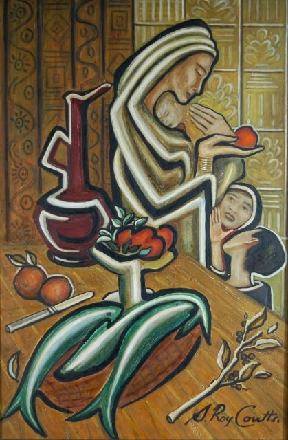 COUTTS, S Roy Interior Scene with Still Life & Fi