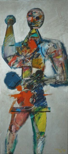 HOWLEY, John Richard (b.1932) Sportsman, 1976. Oil: HOWLEY, John Richard (b.1932) Sportsman, 1976. Oil on Canvas 183x81cm