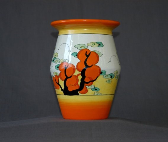Early Clarice Cliff Vase. Unsigned; shape 342; 'O - 2