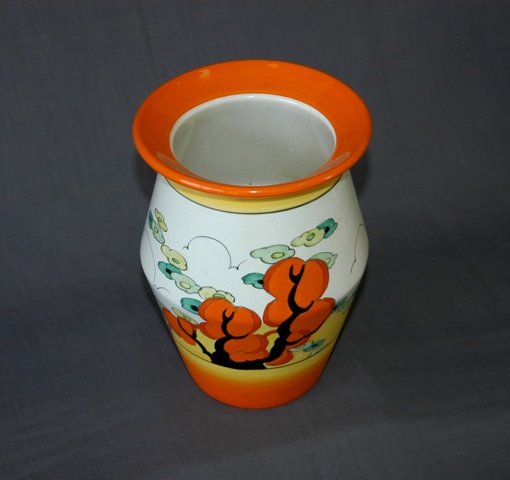 Early Clarice Cliff Vase. Unsigned; shape 342; 'O - 3